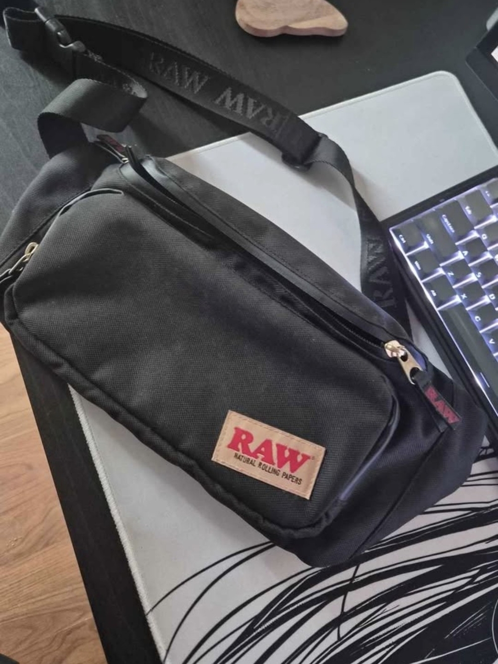 Black Crossbody Sling Bag for Men